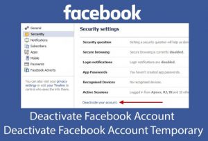 Deactivate Facebook Account Temporary