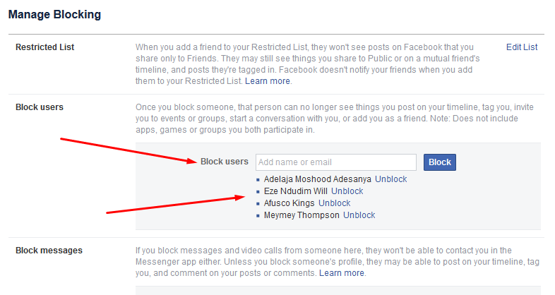 how to unblock someone on facebook