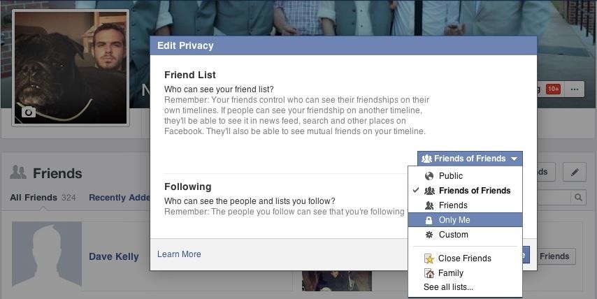 facebook friends list order 2016 mobile desktop