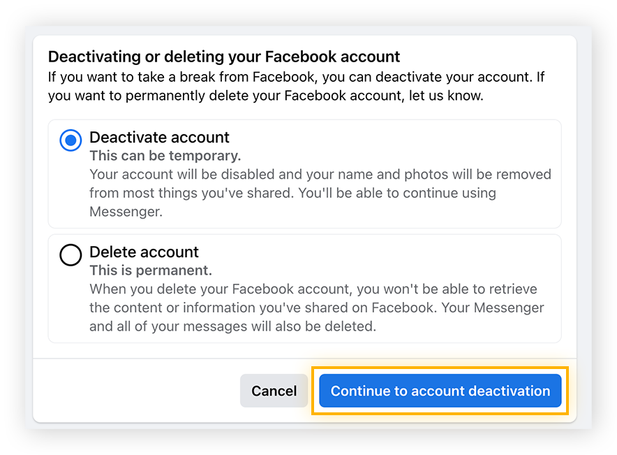 How to Deactivate or Delete Your Facebook Account