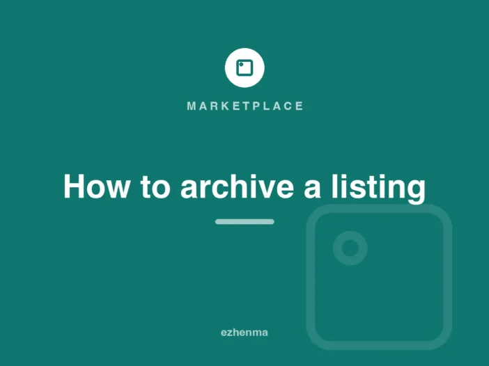 How to archive a Facebook Marketplace listing