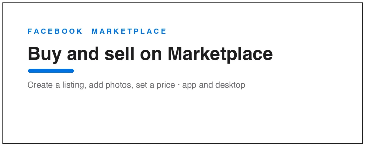 How to buy and sell on Facebook Marketplace: create a listing, add photos, set a price, publish