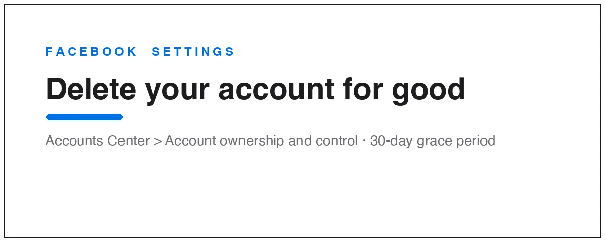 How to permanently delete your Facebook account through Accounts Center, with a 30-day grace period