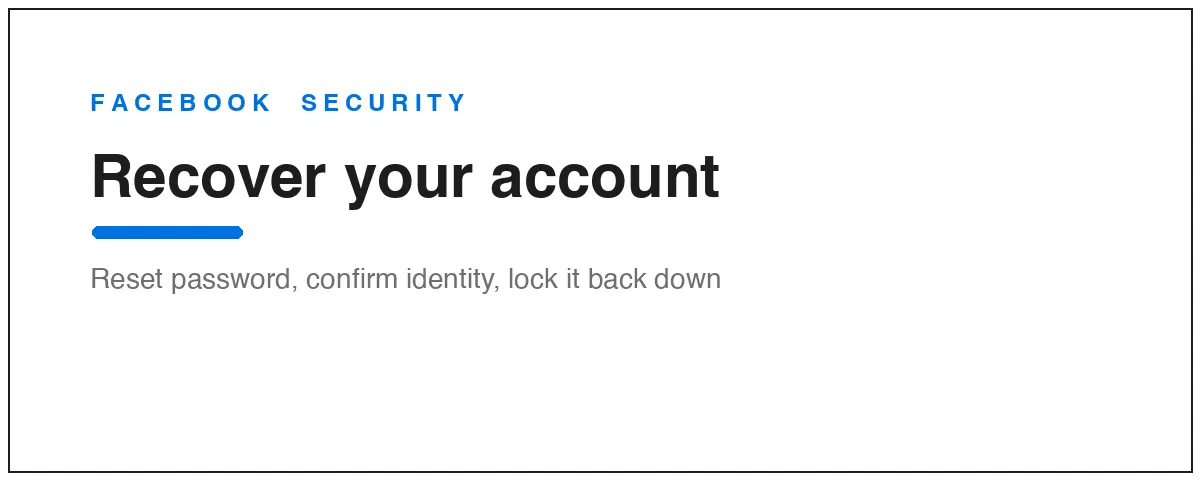 Recover your Facebook account: find your account, get a reset code, confirm your identity