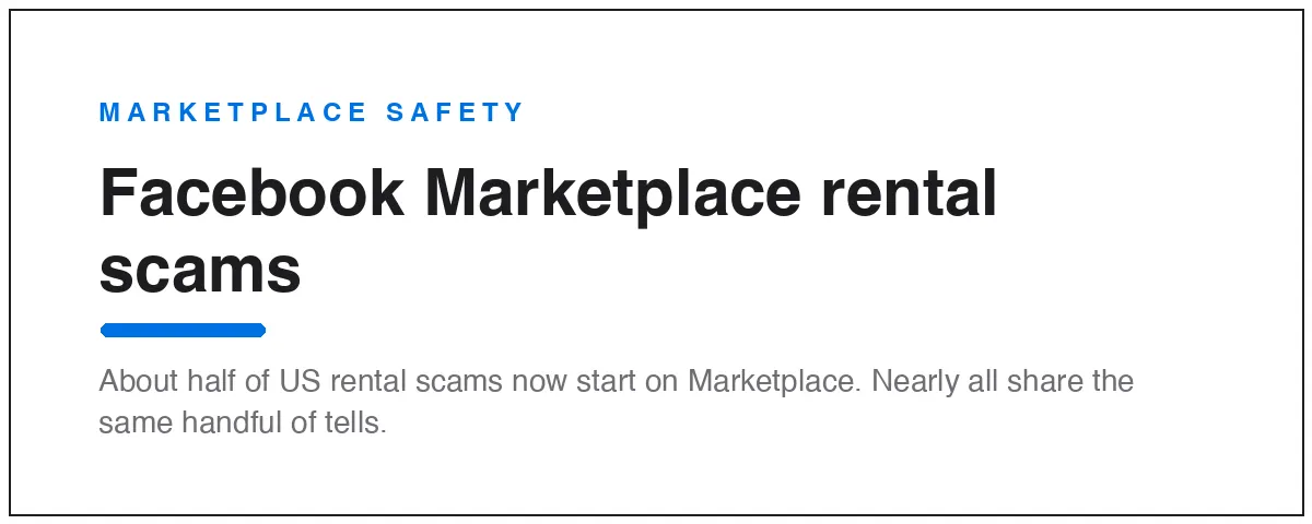 Facebook Marketplace rental scams — how to spot a fake apartment listing