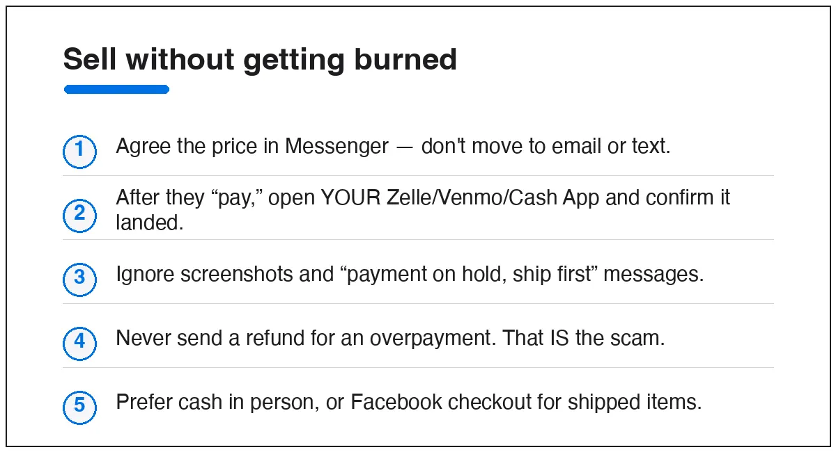 Steps to safely accept payment on Facebook Marketplace